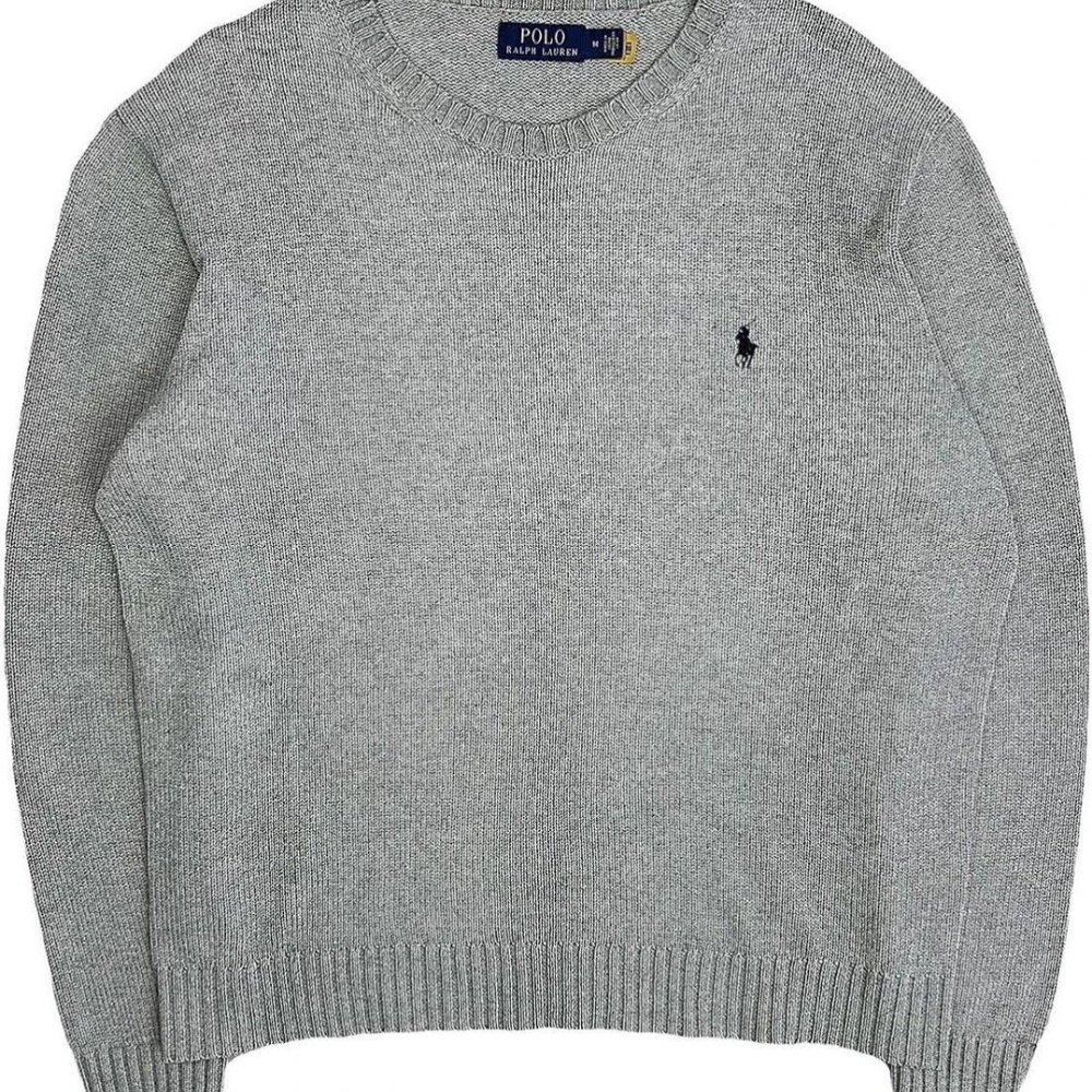 Ralph Lauren Polo Grey Sweater Cotton Crew Neck Sweater Sz M NWT